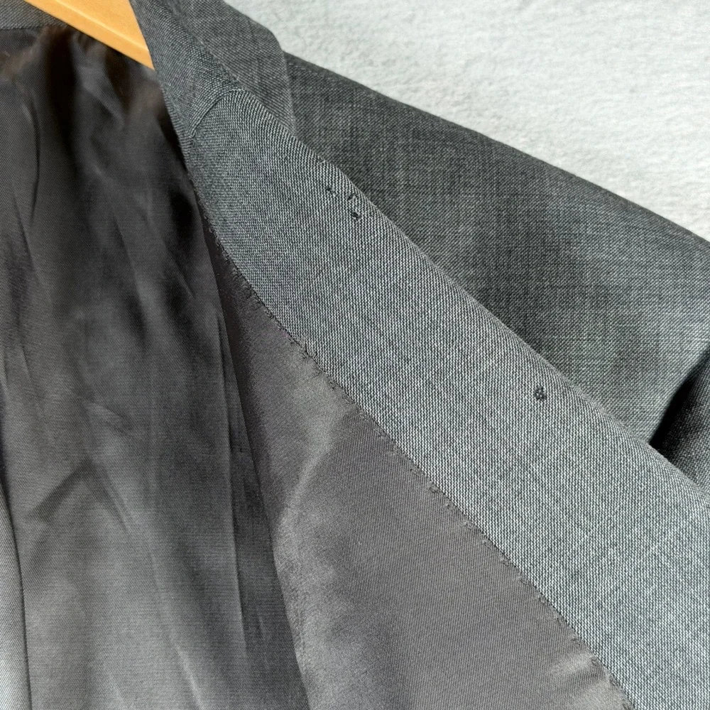 Lauren Ralph Lauren Mens Grey Wool 2-Button Blazer Jacket Natural 50R 50 Regular